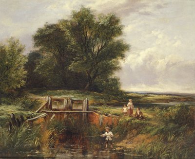 Children by a Lock Gate by John Anthony Puller